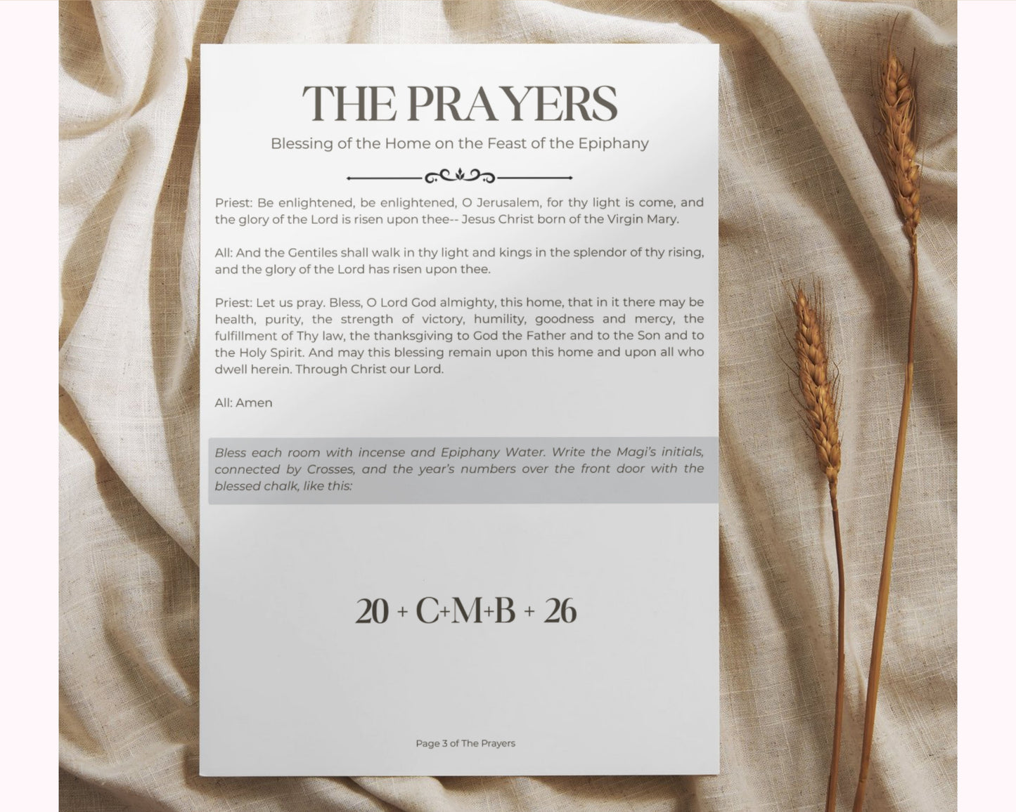 Epiphany Home Blessing Kit, Digital Guide | History, Prayers, & King Cake Recipe, 12 days of Christmas