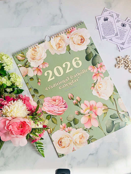 2026 Traditional Catholic Wall Calendar | 1962 Latin Missal | Floral Design (FREE SHIPPING)