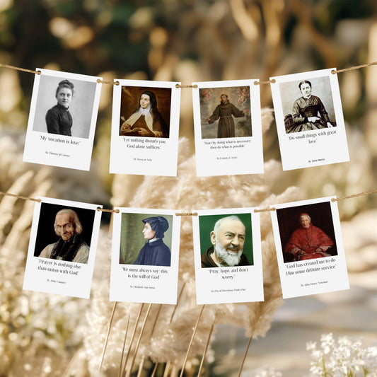 Saints Quotes Prayer Cards: 54 Weekly Catholic Devotion (Printable PDF)