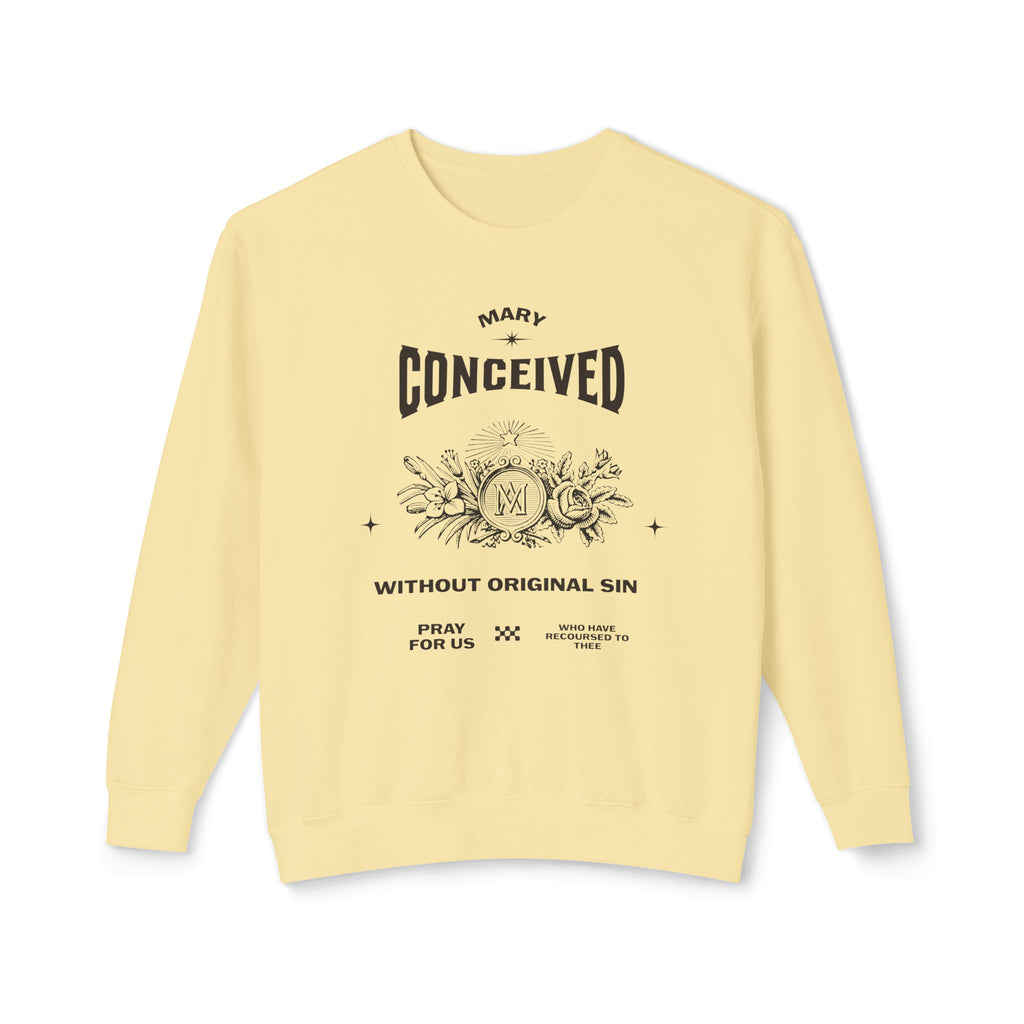 Marian Prayer Unisex Sweatshirt, Blessed Virgin Mary Devotional Crewneck, Catholic Religious Lightweight Jumper, Religious Gift for Him Her,
