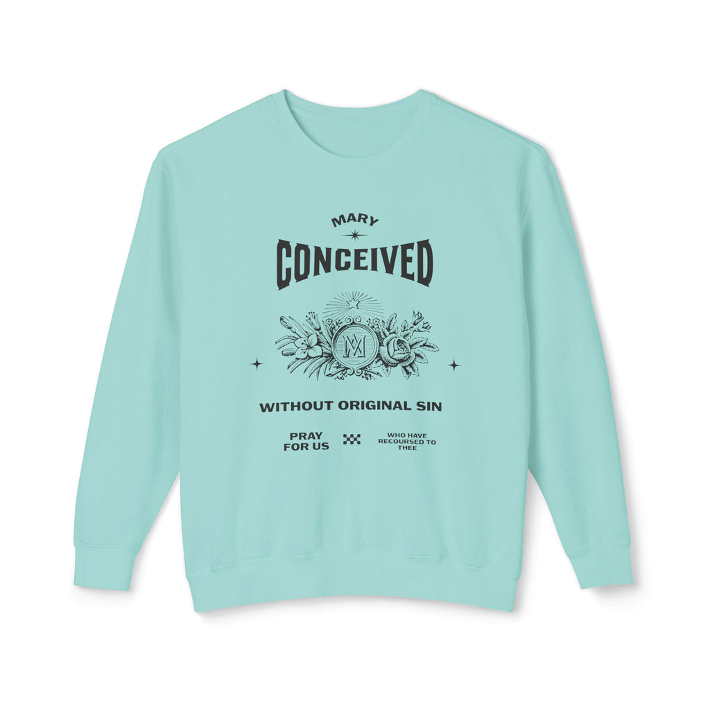 Marian Prayer Unisex Sweatshirt, Blessed Virgin Mary Devotional Crewneck, Catholic Religious Lightweight Jumper, Religious Gift for Him Her,