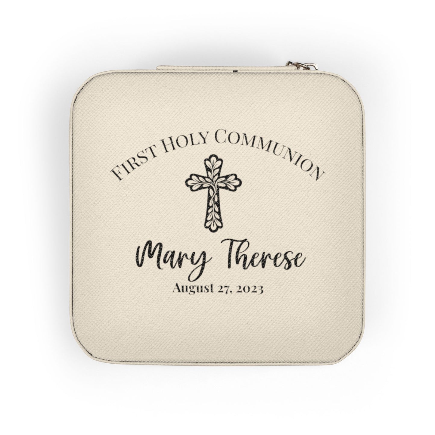 Personalized First Holy Communion Jewelry Box, Custom Catholic Gift for Girl with Name or Message