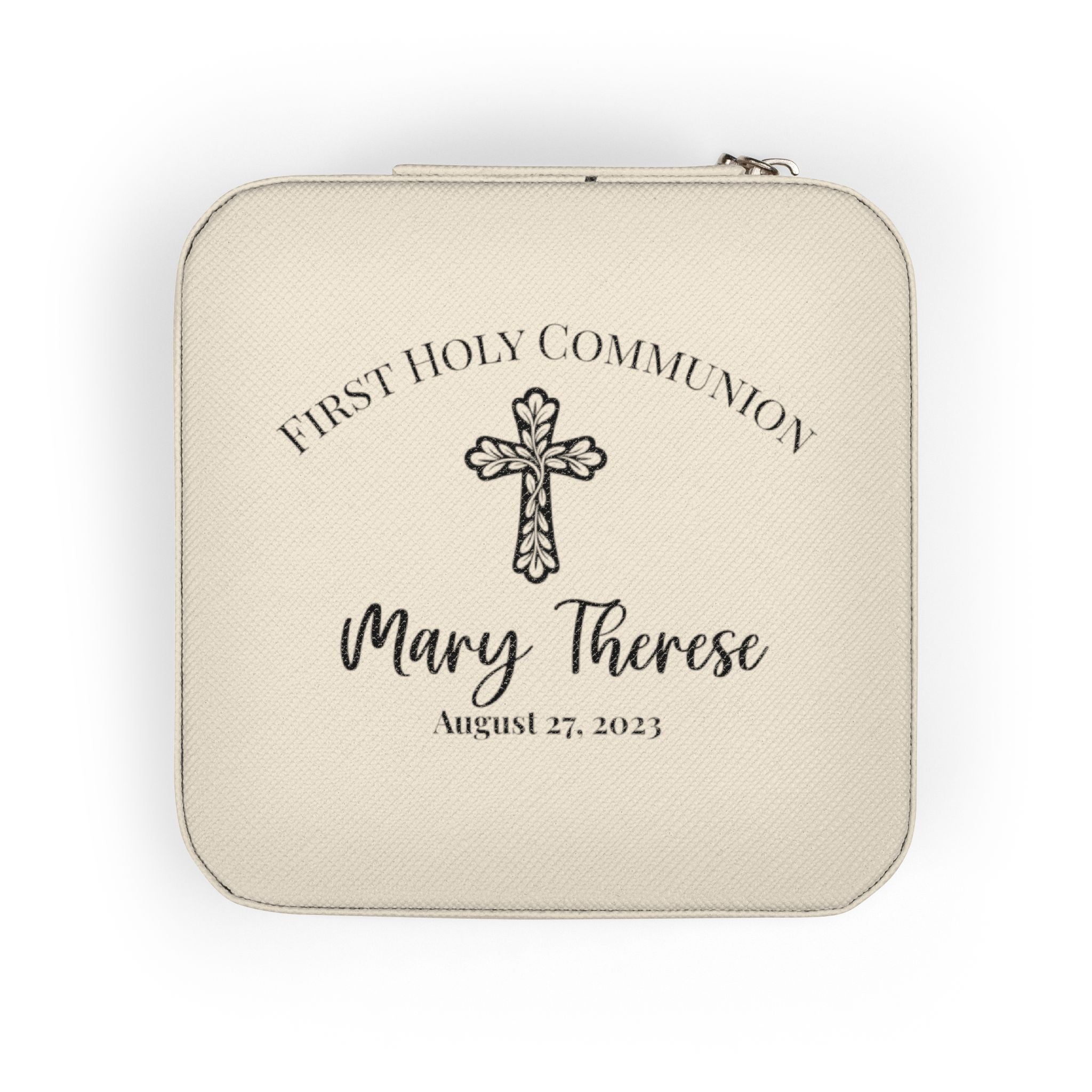 Personalized First Holy Communion Jewelry Box, Custom Catholic Gift for Girl with Name or Message