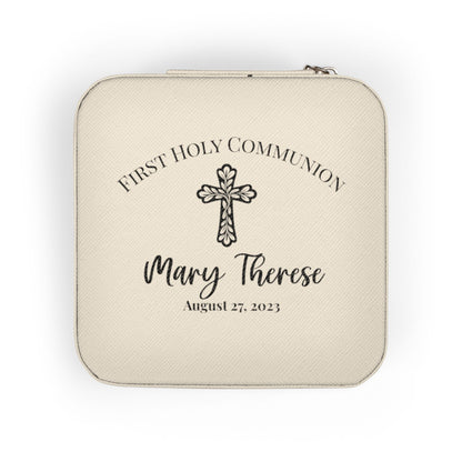 Personalized First Holy Communion Jewelry Box, Custom Catholic Gift for Girl with Name or Message