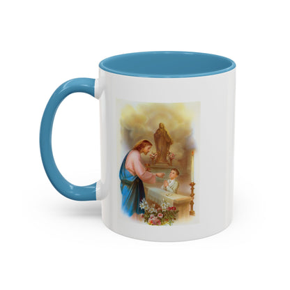 My First Holy Communion Mug | Personalized Name and Date, Accent Inside Color
