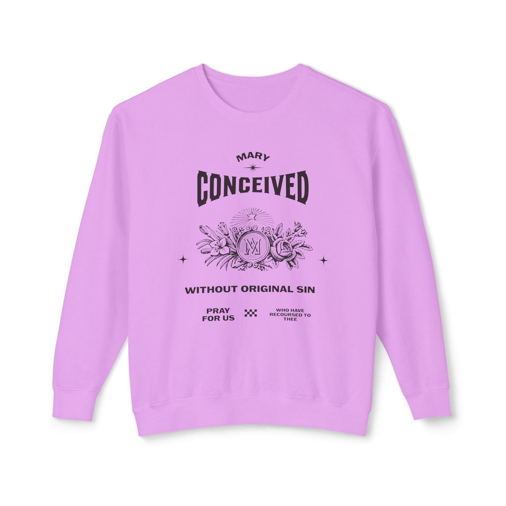 Marian Prayer Unisex Sweatshirt, Blessed Virgin Mary Devotional Crewneck, Catholic Religious Lightweight Jumper, Religious Gift for Him Her,