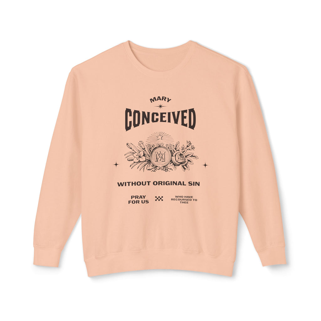Marian Prayer Unisex Sweatshirt, Blessed Virgin Mary Devotional Crewneck, Catholic Religious Lightweight Jumper, Religious Gift for Him Her,