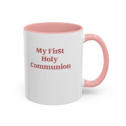Personalized First Holy Communion Mug, Custom Catholic Gift for Girl with Name Date or Message