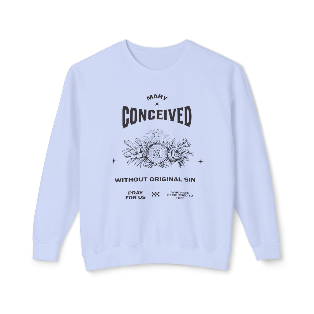 Marian Prayer Unisex Sweatshirt, Blessed Virgin Mary Devotional Crewneck, Catholic Religious Lightweight Jumper, Religious Gift for Him Her,