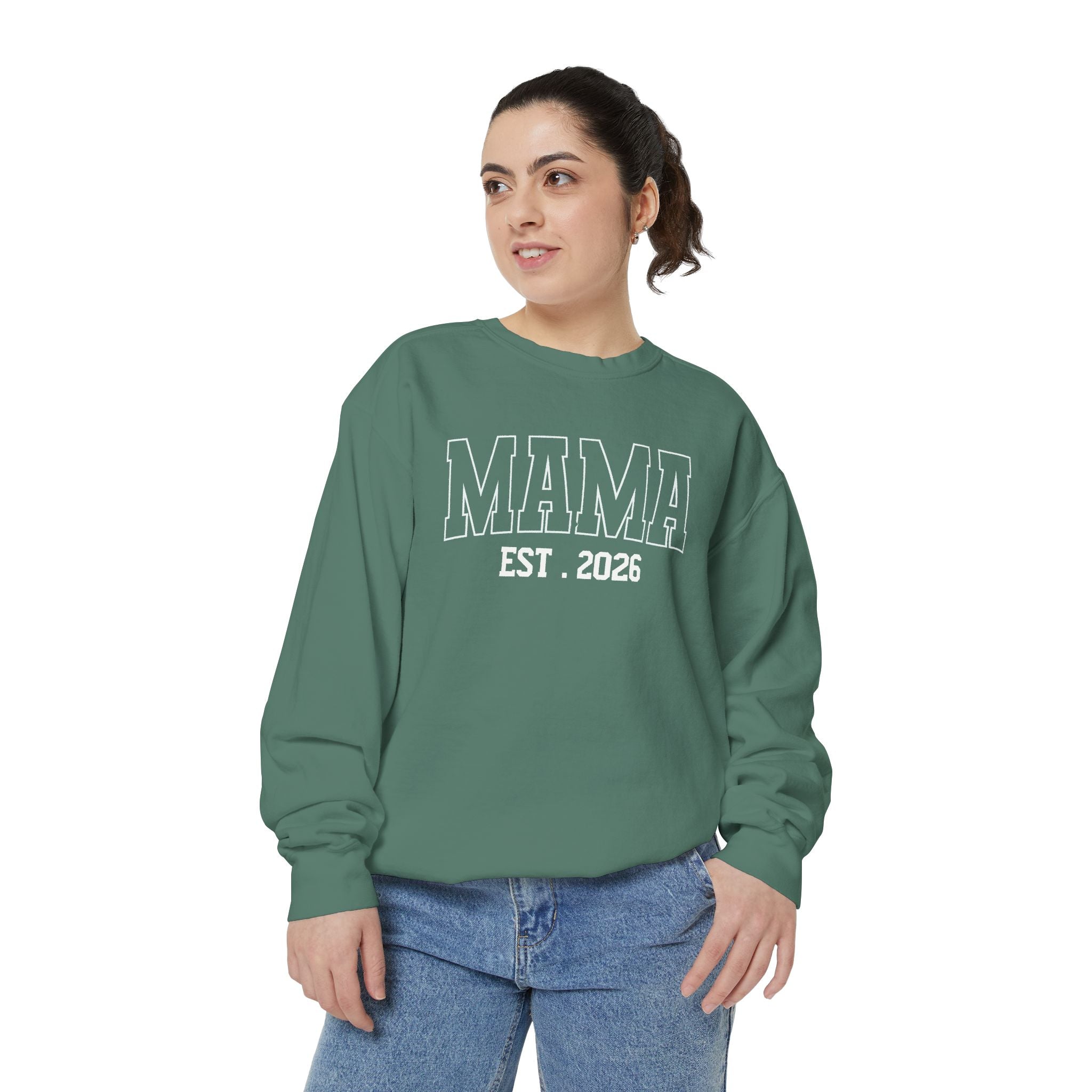 Mama EST. Sweatshirt — Cozy Mom Crewneck, New Mom Gift