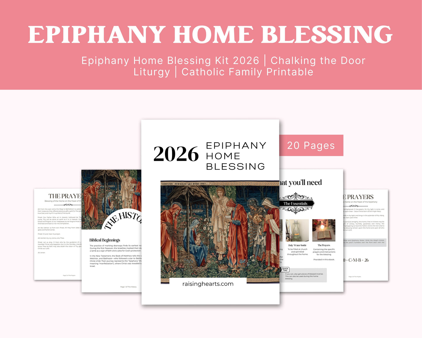 Epiphany Home Blessing Kit, Digital Guide | History, Prayers, & King Cake Recipe, 12 days of Christmas