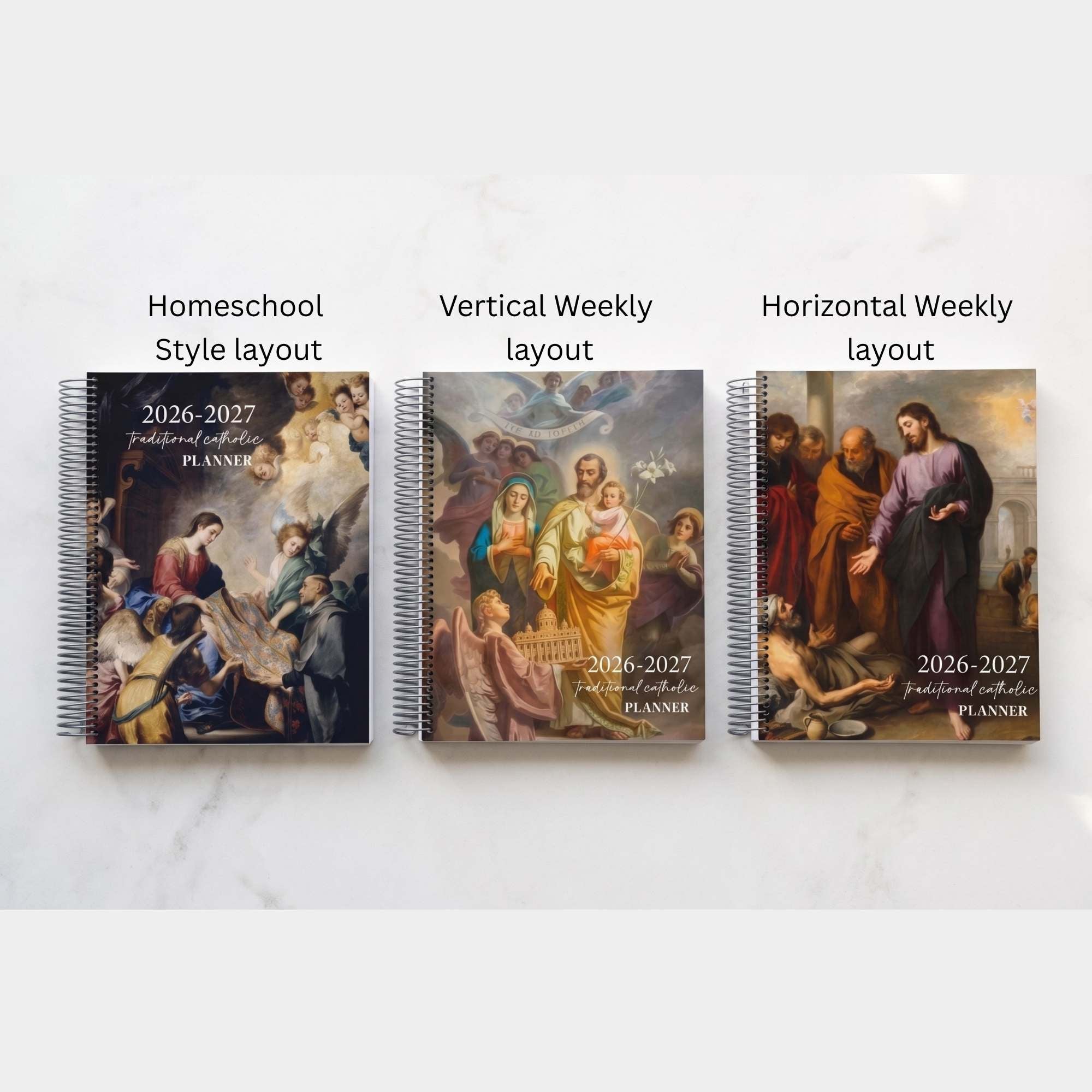 2026–2027 Traditional Catholic Homeschool Planner, Horizontal Weekly Layout (Feasts of the 1962 Missal) | St. Ildefonso Cover