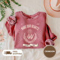 Vintage Sacred Heart Lightweight Crewneck Sweatshirt, Immaculate Heart of Mary, Religious Unisex Jumper, Jesus Design, Soft Pullover, Cozy
