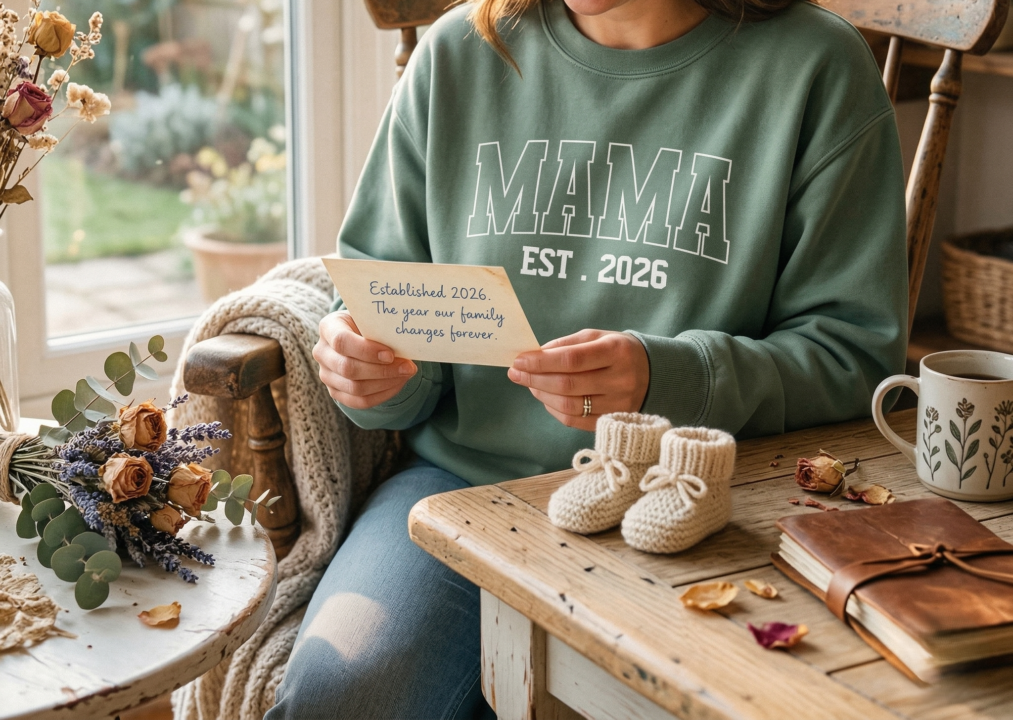 Mama EST. Sweatshirt — Cozy Mom Crewneck, New Mom Gift