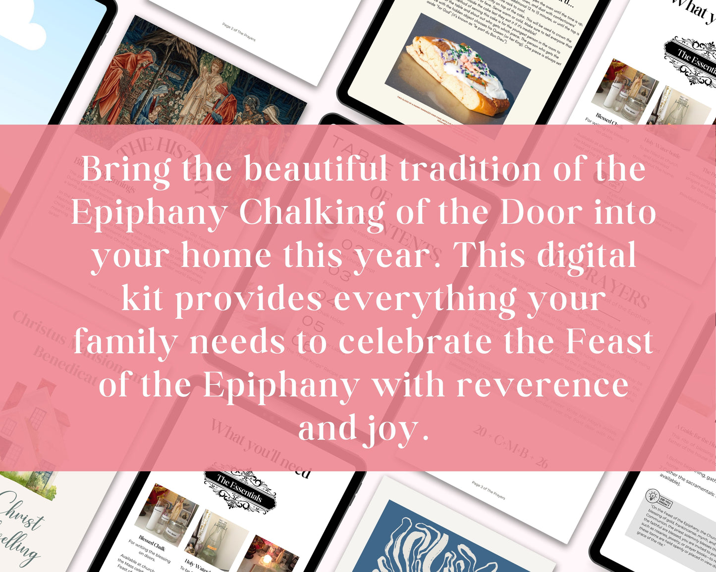 Epiphany Home Blessing Kit, Digital Guide | History, Prayers, & King Cake Recipe, 12 days of Christmas