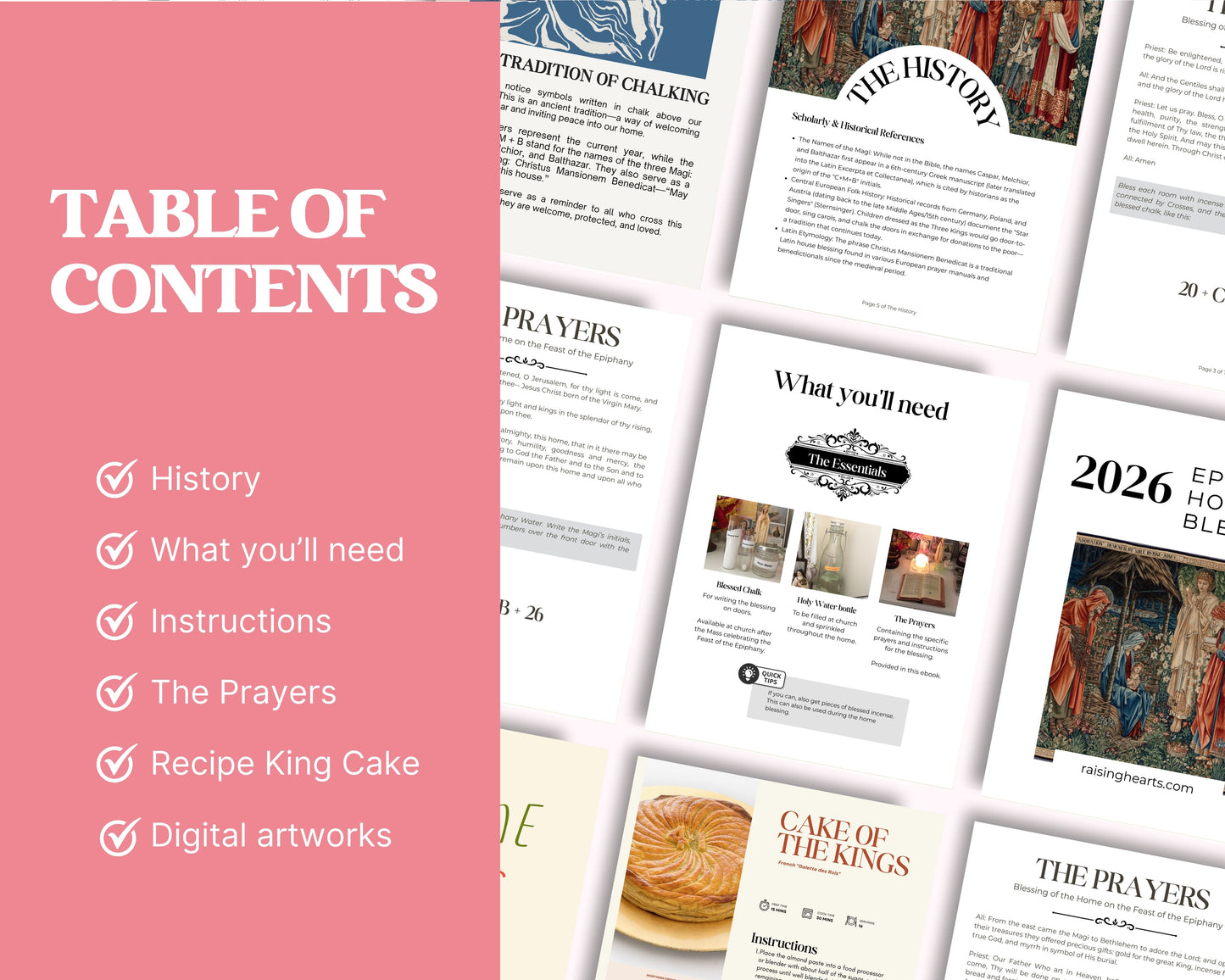 Epiphany Home Blessing Kit, Digital Guide | History, Prayers, & King Cake Recipe, 12 days of Christmas