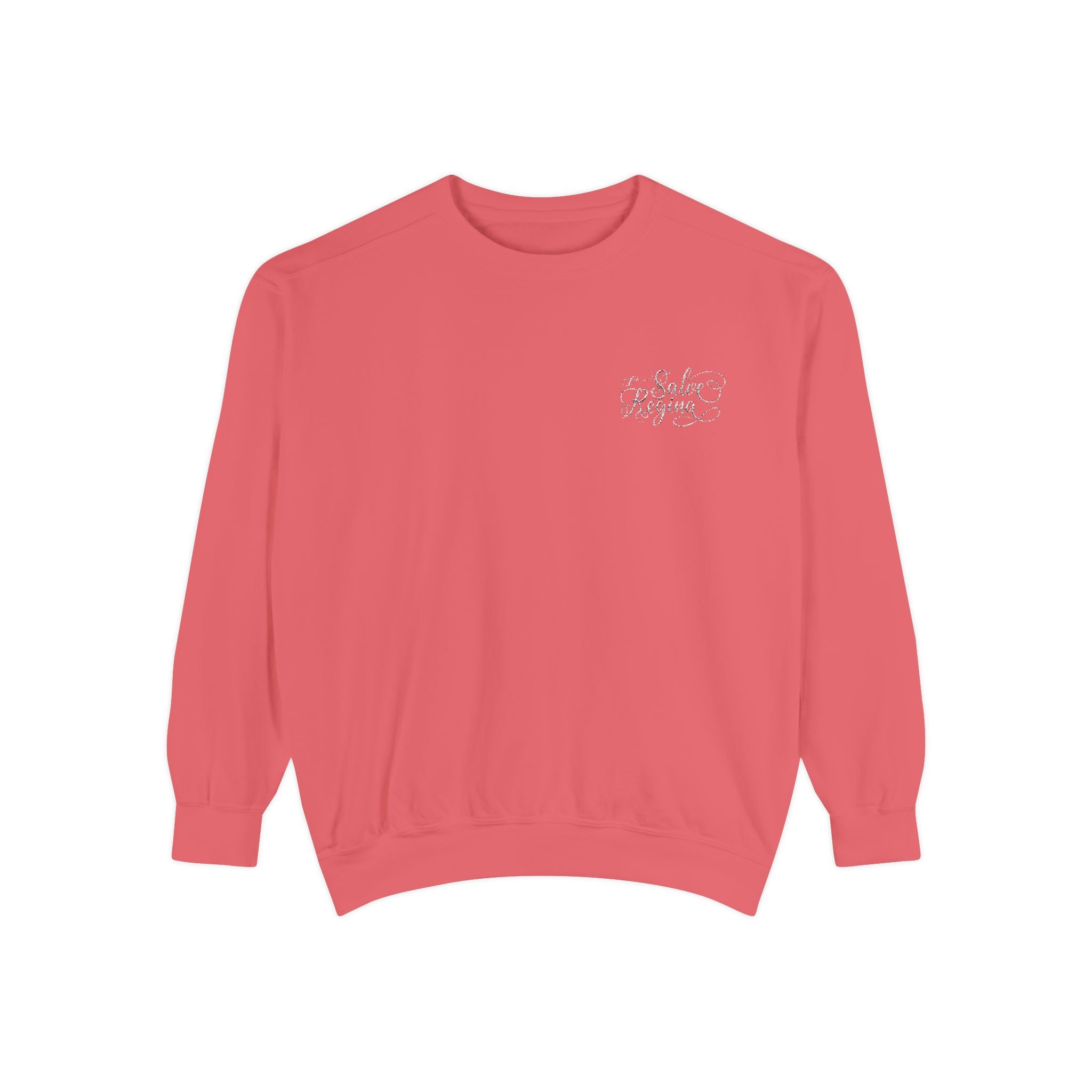 Comfort Colors Salve Regina Sweatshirt: Embroidered Marian Catholic Crewneck