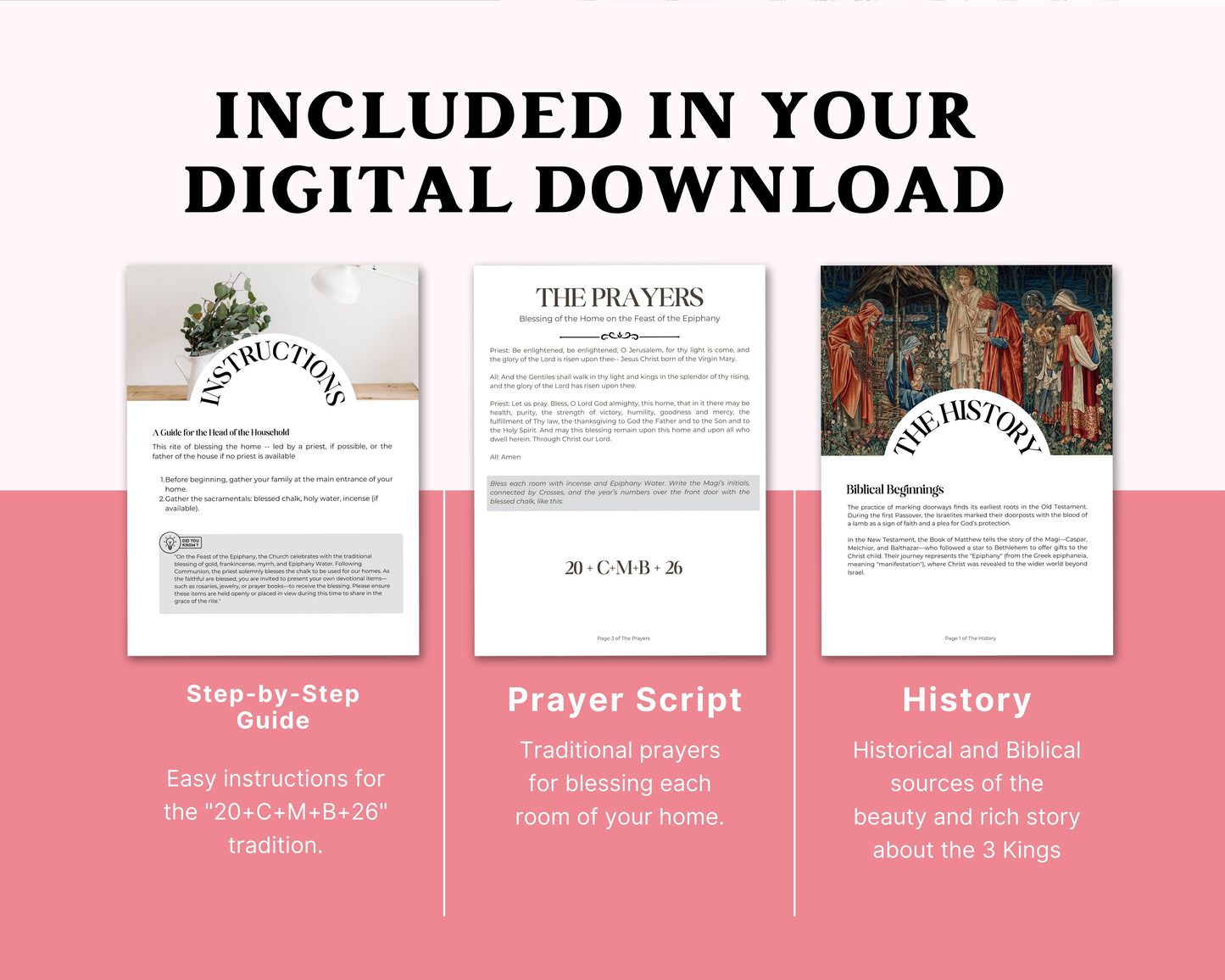 Epiphany Home Blessing Kit, Digital Guide | History, Prayers, & King Cake Recipe, 12 days of Christmas