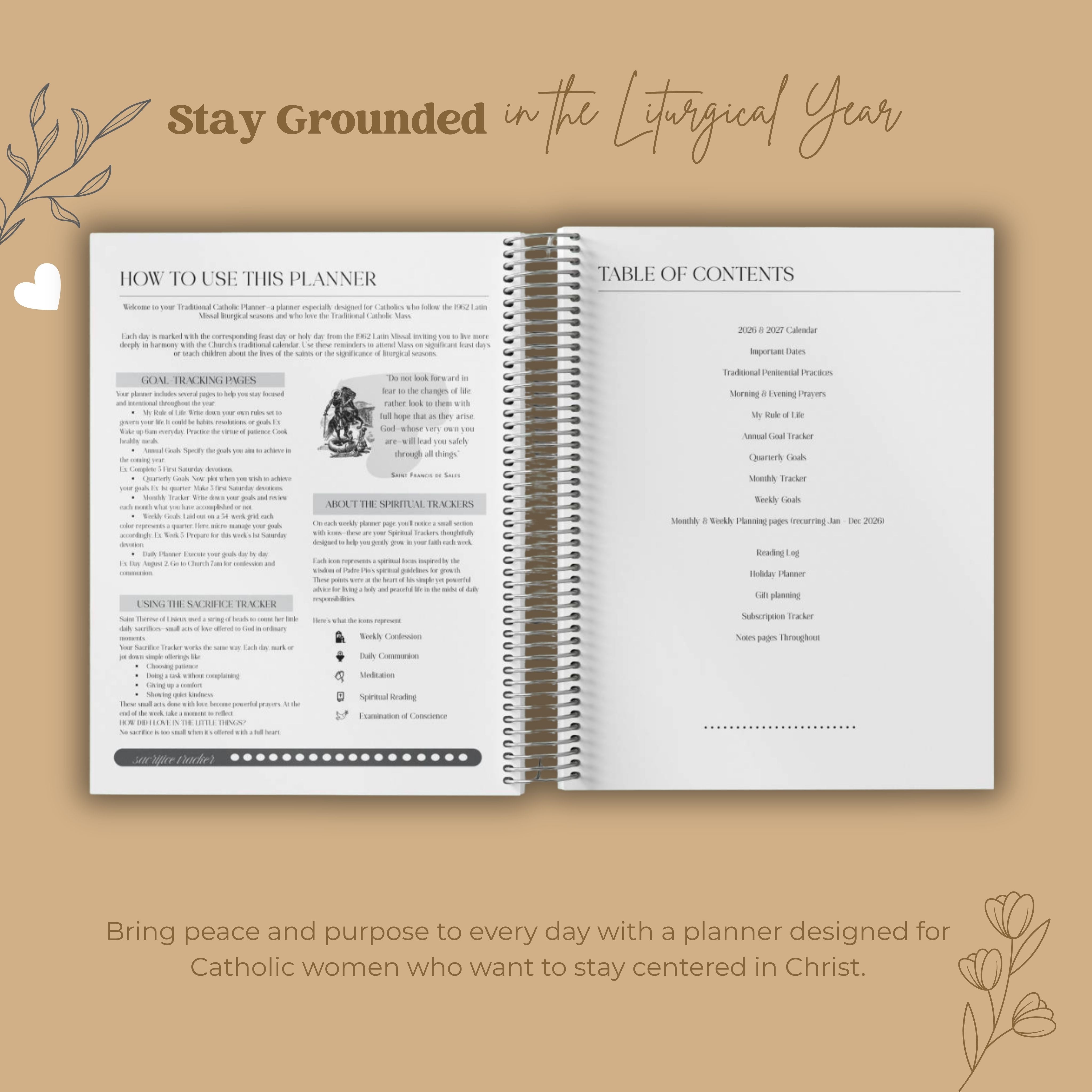 2026 Traditional Catholic Planner: Horizontal Weekly Layout