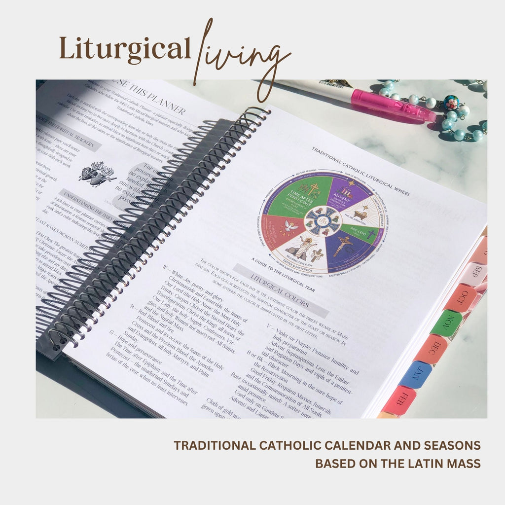 2026–2027 Traditional Catholic Planner: Horizontal Weekly Layout | 1962 Latin Mass Feasts | Murillo Cover
