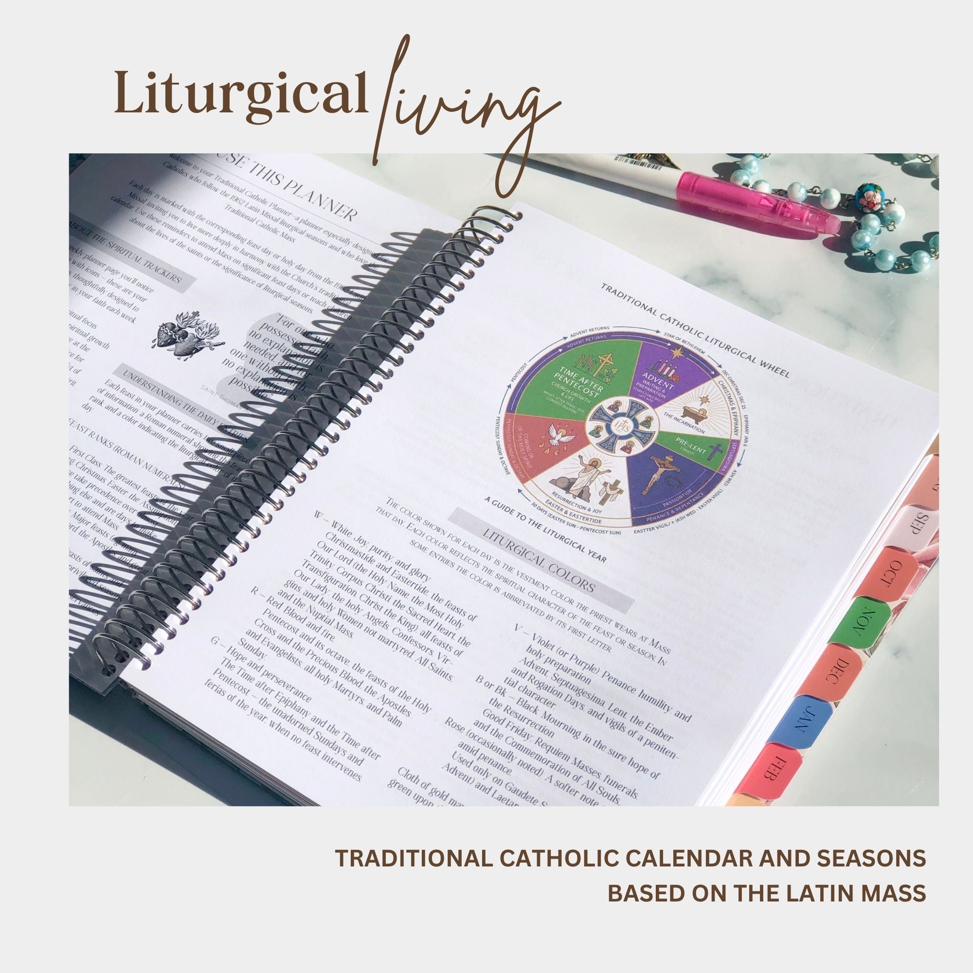 2026–2027 Traditional Catholic Planner: Horizontal Weekly Layout | 1962 Latin Mass Feasts | Murillo Cover