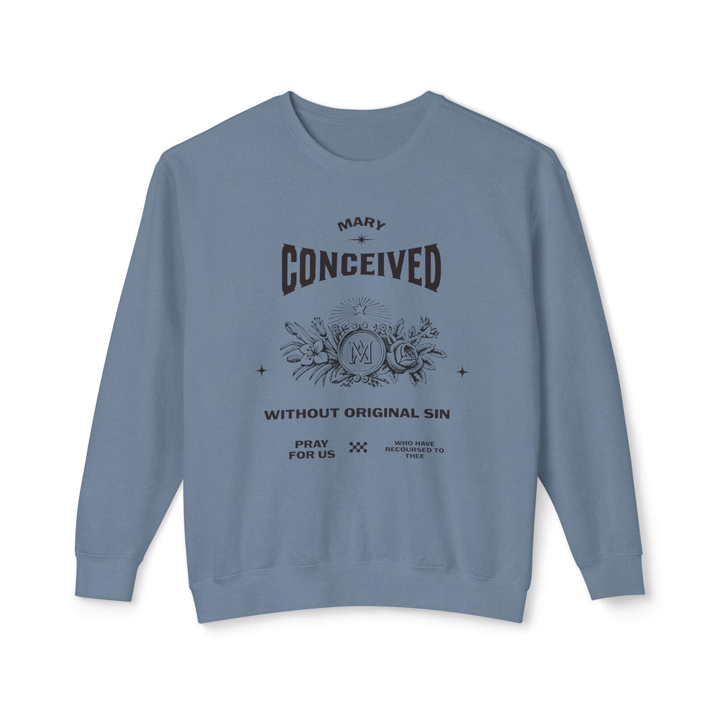 Marian Prayer Unisex Sweatshirt, Blessed Virgin Mary Devotional Crewneck, Catholic Religious Lightweight Jumper, Religious Gift for Him Her,