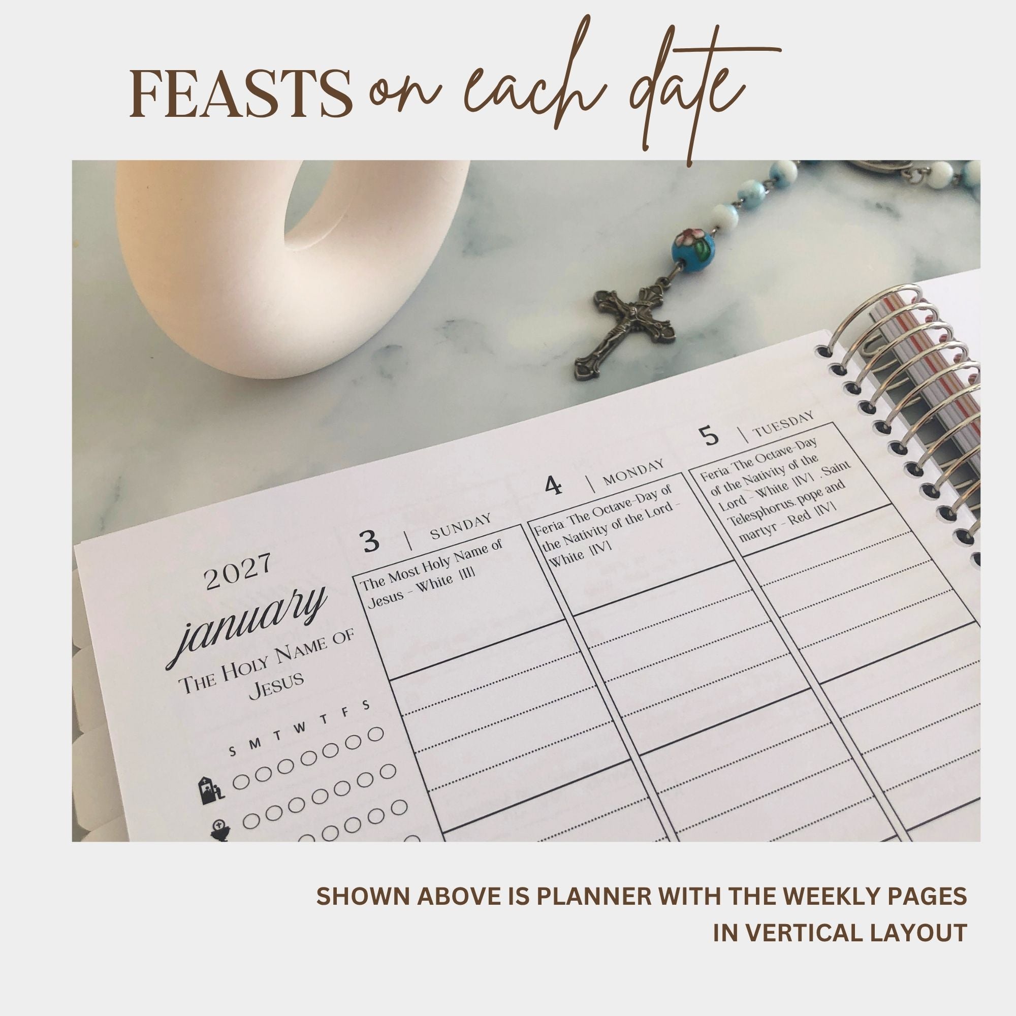 2026-2027 Traditional Catholic Planner, Vertical Weekly Layout (Feasts based on the 1962 Missal) | Ite Ad Joseph