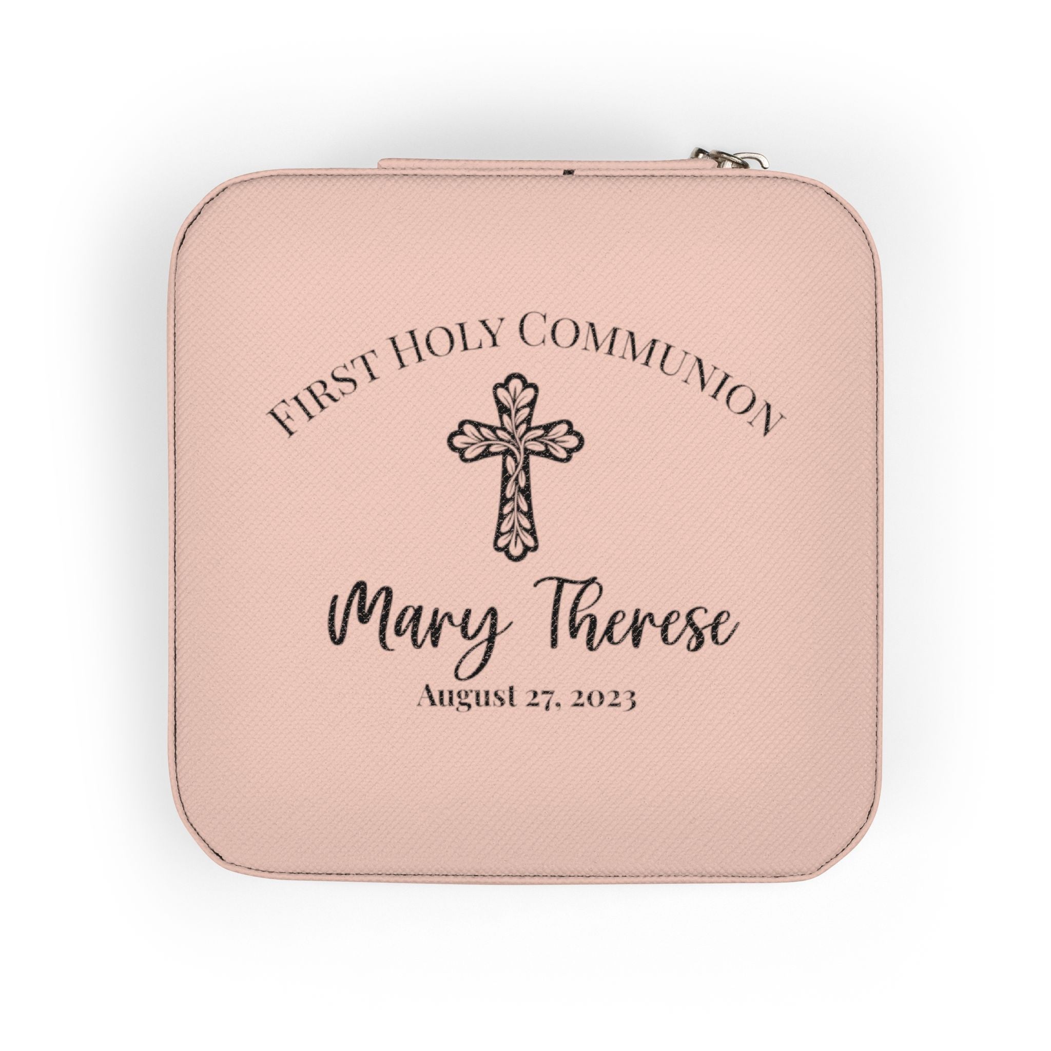 Personalized First Holy Communion Jewelry Box, Custom Catholic Gift for Girl with Name or Message
