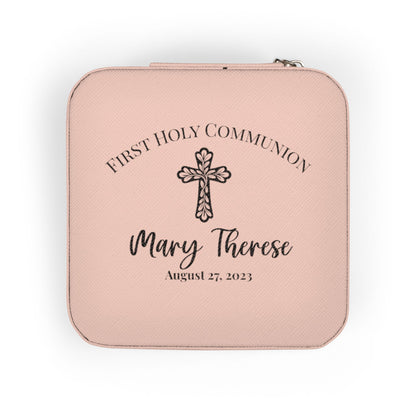 Personalized First Holy Communion Jewelry Box, Custom Catholic Gift for Girl with Name or Message