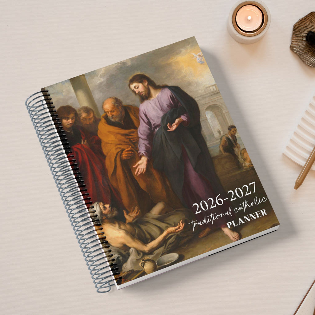 2026–2027 Traditional Catholic Planner: Horizontal Weekly Layout | 1962 Latin Mass Feasts | Murillo Cover ✦ PRE-ORDER ✦ Orders ship at the end of June.