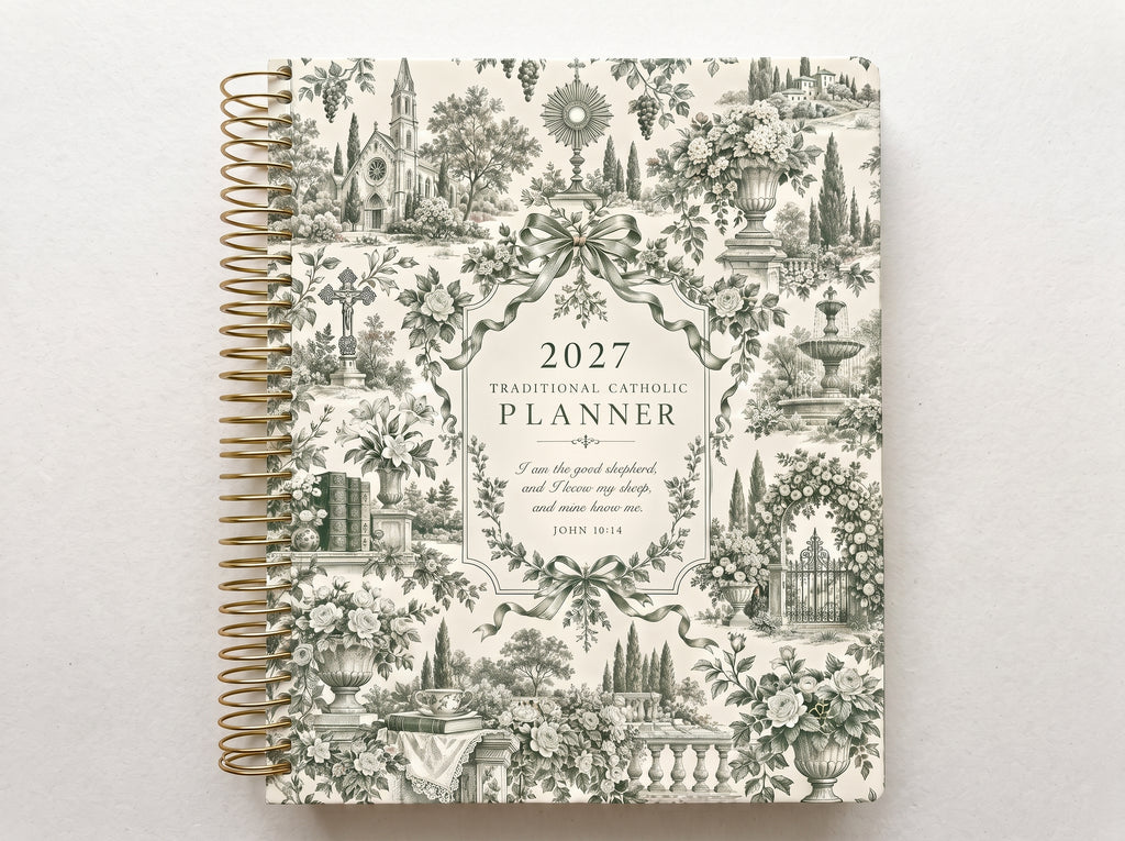 PREORDER: 2027 Traditional Catholic Planner: Horizontal Weekly Layout | 1962 Latin Mass Feasts | Murillo Cover