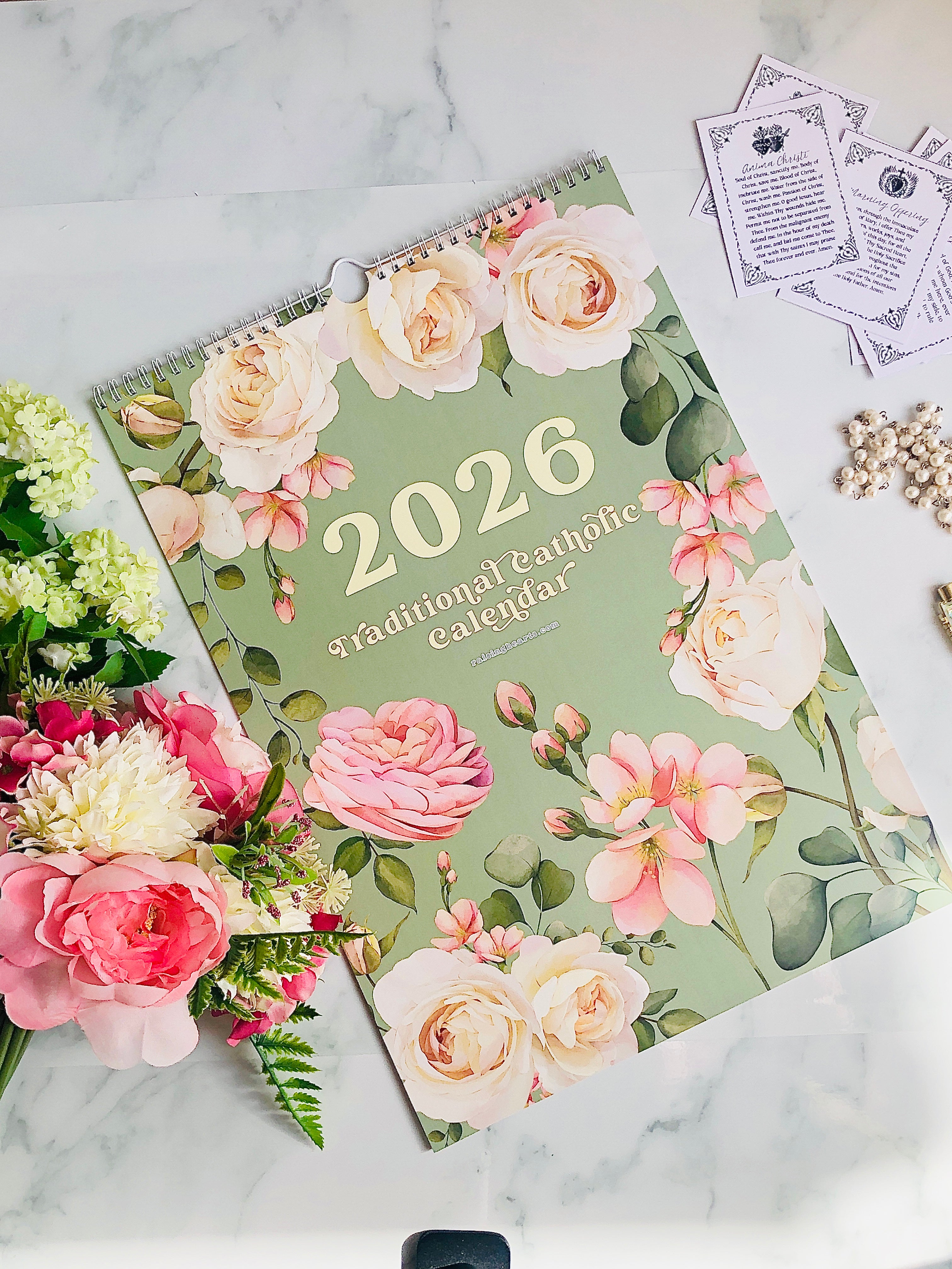 2026 Traditional Catholic Wall Calendar | 1962 Latin Missal | Floral Design (FREE SHIPPING)