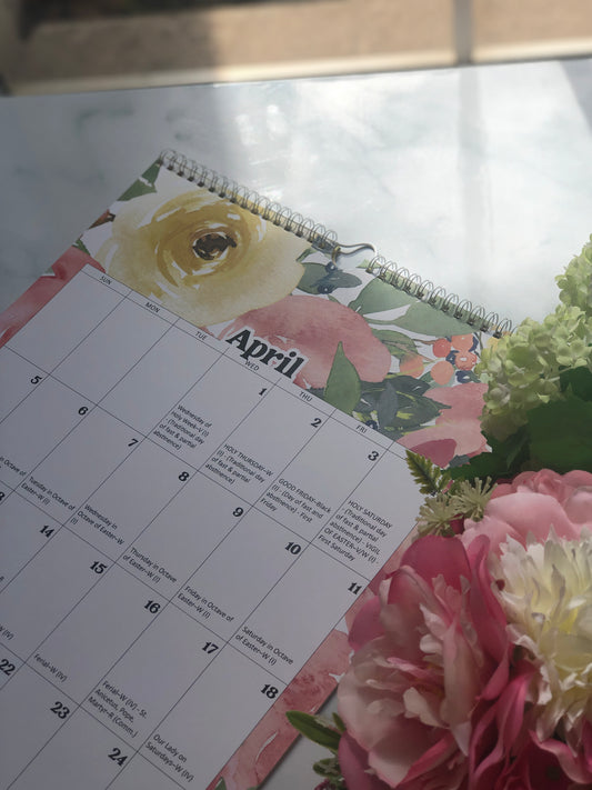 2026 Traditional Catholic Wall Calendar | 1962 Latin Missal | Floral Design (FREE SHIPPING)