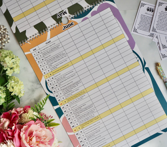 2026 Traditional Catholic Family Planner | 5-Person Column Layout | 1962 Latin Missal Feasts | Wall Calendar & Household Organizer