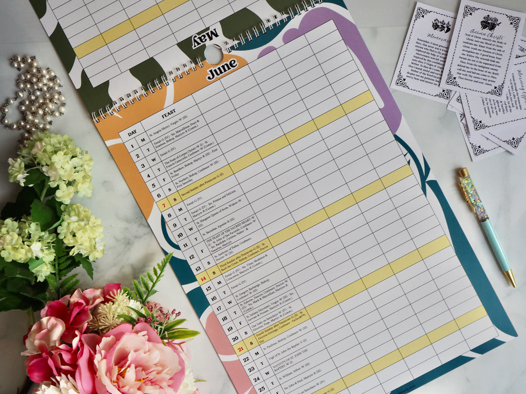 2026 Traditional Catholic Family Planner | 5-Person Column Layout | 1962 Latin Missal Feasts | Wall Calendar & Household Organizer