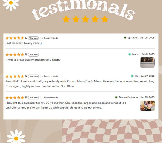 2026 Traditional Catholic Wall Calendar – Feasts from the 1962 Latin Missal (FREE SHIPPING)