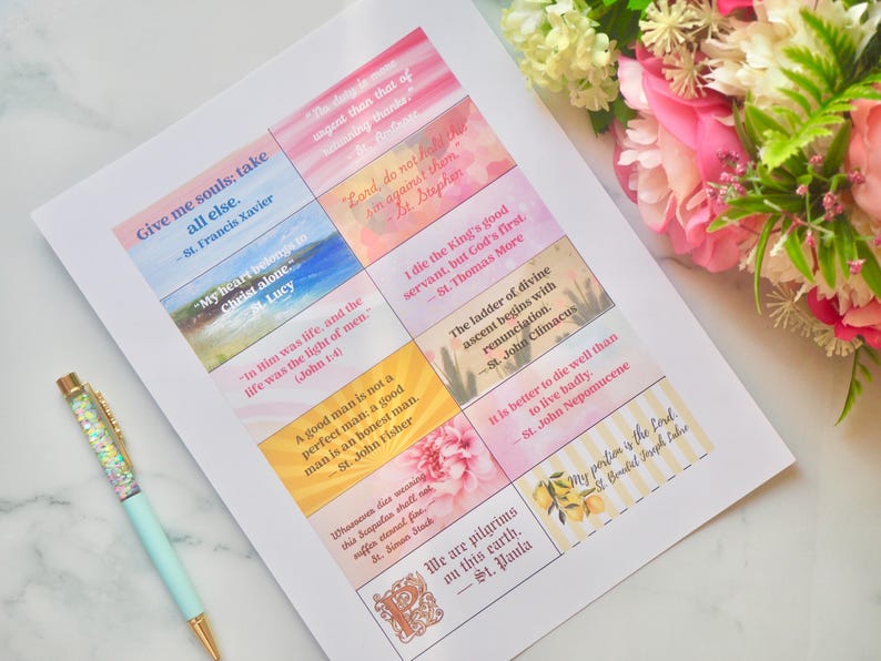 2026 Saints Quote Sticker Sheet – Weeks 49–54 + Bonus Saints