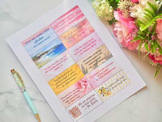 2026 Saints Quote Sticker Sheet – Weeks 49–54 + Bonus Saints