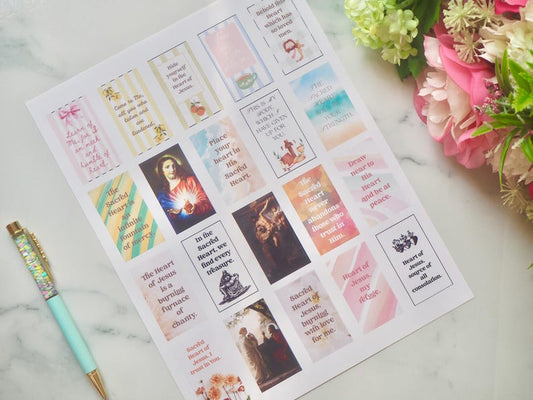 Sacred Heart Catholic Sticker Sheet – 20 Planner Stickers