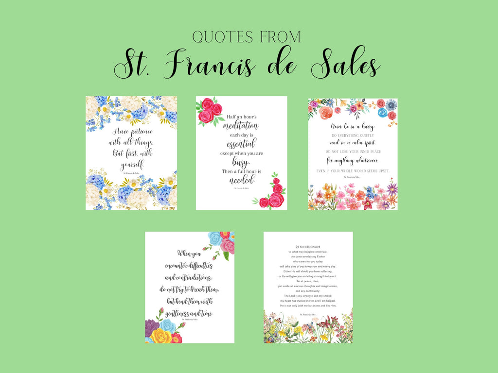 Quotes from St. Francis de Sales/ Photo Quotes/ Printables