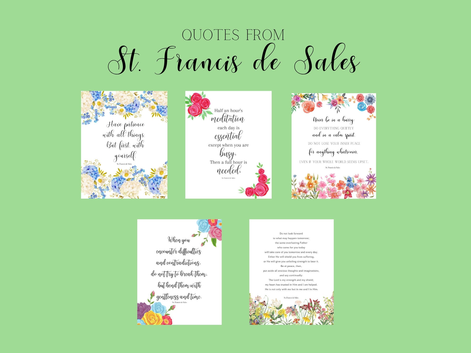 Quotes from St. Francis de Sales/ Photo Quotes/ Printables