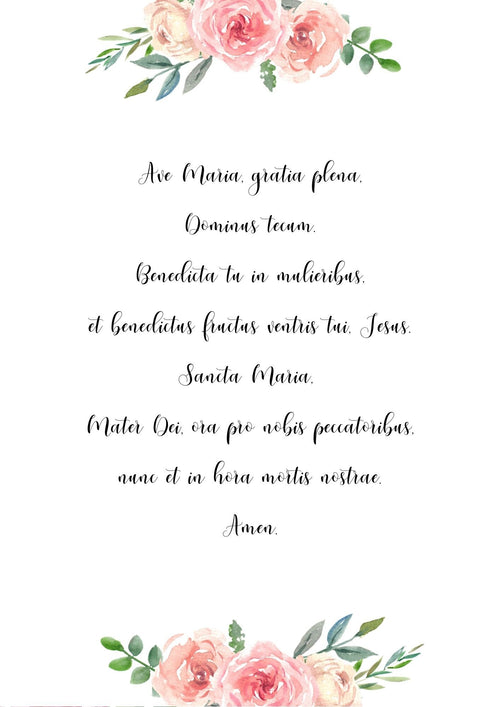 Ave Maria (Hail Mary) Latin Prayer - Printable