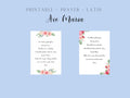 Ave Maria (Hail Mary) Latin Prayer - Printable