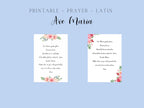 Ave Maria (Hail Mary) Latin Prayer - Printable
