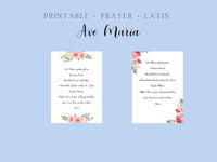 Ave Maria (Hail Mary) Latin Prayer - Printable