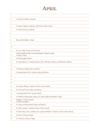 A Perpetual List Calendar of Saints and Non-Moveable Feasts - Liturgical Calendar based on 1962 Missal