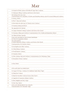 A Perpetual List Calendar of Saints and Non-Moveable Feasts - Liturgical Calendar based on 1962 Missal