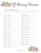 54-day Rosary Novena tracker - For Petition and Thanksgiving | PDF Printable 8.5 x11
