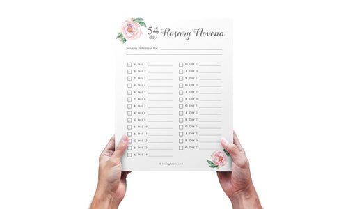 54-day Rosary Novena tracker - For Petition and Thanksgiving | PDF Printable 8.5 x11