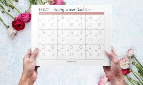 54-day Rosary Novena tracker for Petition and Thankgiving / Catholic printable / Rosary Prayers